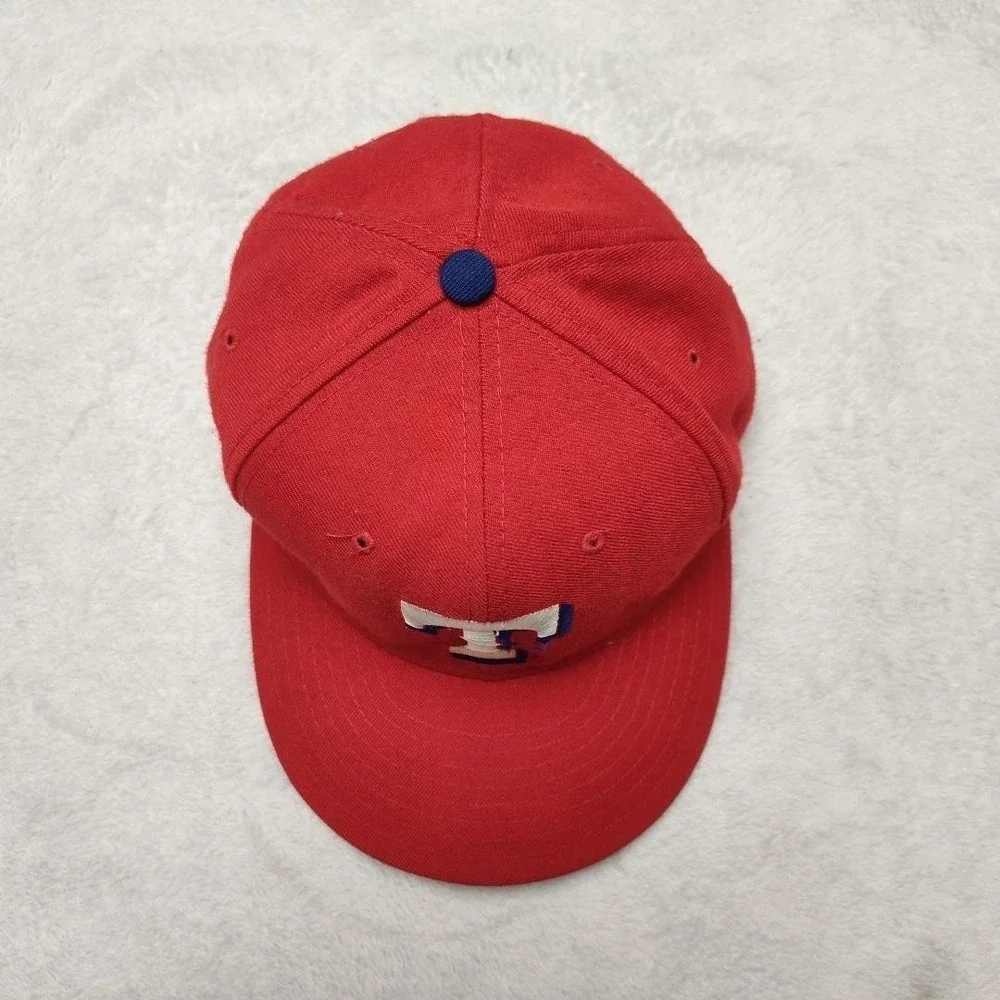 VTG Texas Rangers Fitted Hat 7 3/8 New Era 5950 Diamond Collection Pro Model USA
